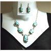 Navajo Dry Creek Turquoise Sterling Silver Necklace & Earrings Set - Mary Ann Spencer