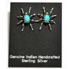 Image 1 : Navajo Turquoise Spider Sterling Silver Post Earrings - Anna Spencer