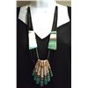 Image 1 : Santo Domingo Turquoise, Black Jet & Shell Heishi Necklace - Delbert & Torevia Crespin