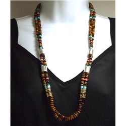 Navajo Tiger's Eye & Multi-Stone 2-Strand Necklace - Tommy Singer