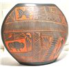 Navajo Multi-Animal Etched Pottery - V.K.