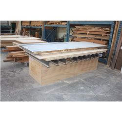 LARGE METAL AND WOOD LAYOUT TABLE