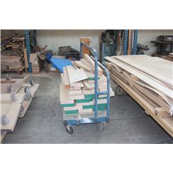 ASSORTED WOOD ON MOBILE CART