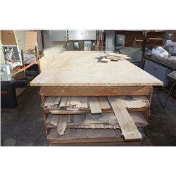 VENEER LAYOUT TABLE WITH VENEER AND CONTENTS OF