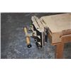 Image 4 : WOODEN WORK BENCH, TOOLS, AND 3 BENCH VICE