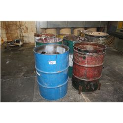LOT OF BARREL GARBAGE CANS