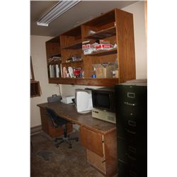 CONTENTS OF FOREMANS OFFICE AND HARDWARE SHELF