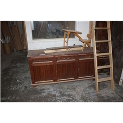 ASSORTED HAND CRAFTED WOOD FURNITURE ITEMS