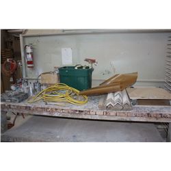 LOT OF PAINT TOOLS ON WORK BENCH