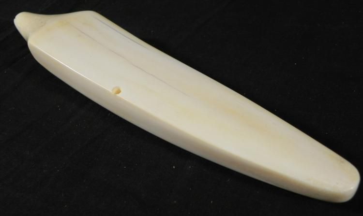 Vintage Ivory Walrus Tusk Cribbage Board/Eskimo Game