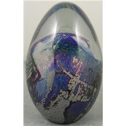 Robert Eickholt Art Glass Mountain Egg Paperweight