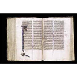 Bible en latin. Italie, 14e s. In-4° (225 x 165 mm) : 406 folios. Rel. de l'époque sur ais de bois e