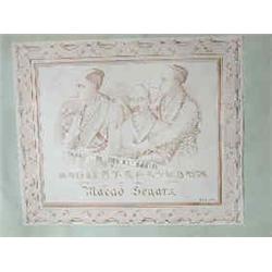 Cartes porcelaine  Album. +/- 600 pièces; collées par les coins sur ff. de support. Disposées en pêl
