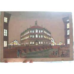 Vue optique  Palazzo del Consolo d'ollanda in Venezia nuova in Livorno. Gravure sur vergé, entièreme
