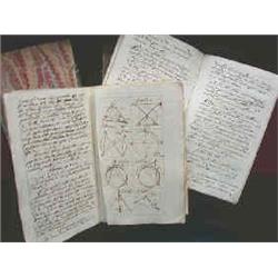 Manuscrits  Ensemble de 6 cours dictés de sciences, de l'élève Henri Lambert Hardiques de Tirlemont