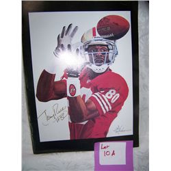 SAN FRANCISO 49ERS HALL OF FAMER JERRY RICE #80  AUTHENTIC SIGNED PICTURE