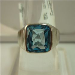 34.00 CTW BLUE TOPAZ RING .925 STERLING SILVER