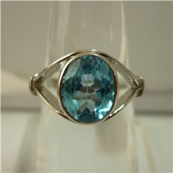 16.50 CTW BLUE TOPAZ RING .925 STERLING SILVER