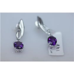 28.10 CTW AMETHYST EARRING .925 STERLING SILVER