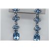 37.50 CTW BLUE TOPAZ EARINGS .925 STERLING SILVER