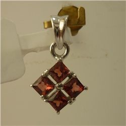 4.50 CTW GARNET PENDANT .925 STERLING SILVER