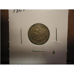 1867 THREE CENT PIECE (NICKEL)