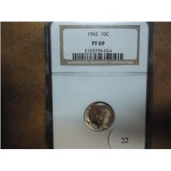 1962 SILVER ROOSEVELT DIME NGC PF69