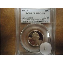 1983-S WASHINGTON QUARTER PCGS PR69 DCAM