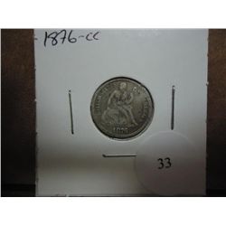1876-CC SEATED LIBERTY DIME