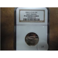 2005-S WEST VIRGINIA QUARTER NGC PF69 ULTRA CAMEO