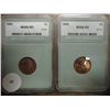 Image 1 : 1953 & 58 LINCOLN CENTS BOTH NTC MS66 RD