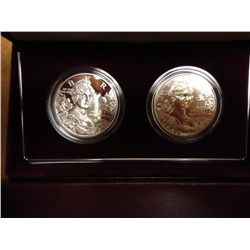 1999-P DOLLEY MADISON 2 COIN PF & UNC SILVER $ SET