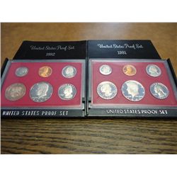 1981 & 82 US PROOF SETS (WITH BOXES)