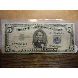 1953-A $5 SILVER CERTIFICATE BLUE SEAL