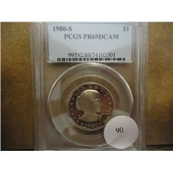 1980-S SBA DOLLAR PCGS PR69 DCAM