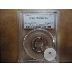 2000-S JEFFERON NICKEL PCGS PR69 DCAM