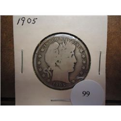 1905 BARBER HALF DOLLAR (VERY GOOD)