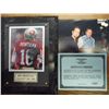 Image 1 : JOE MONTANA SIGNED PLAQUE WITH PICTURE