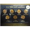 Image 1 : 1982-7 VARIETIES LINCOLN CENT SET (UNC)