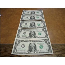 5-2003-A $1 FRN'S LOW CONSECUTIVE SERIAL #'S