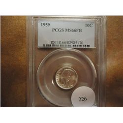 1959 SILVER ROOSEVELT DIME PCGS MS66 FB