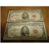 Image 1 : 2-1963 $5 US NOTES RED SEALS