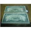 Image 2 : 2-1963 $5 US NOTES RED SEALS