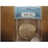 Image 1 : 1922 PEACE SILVER DOLLAR ANACS MS62