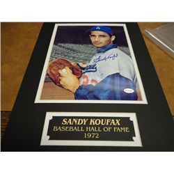 SANDY KOUFAX SIGNED MAT WITH NO CERTIFICATE