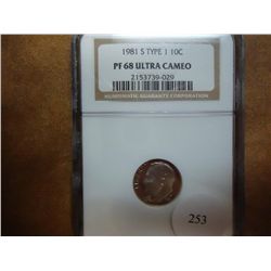 1981-S TYPE I ROOSEVELT DIME NGC PF68 ULTRA CAMEO