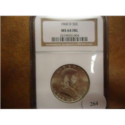 1960-D FRANKLIN HALF DOLLAR NGC MS64 FBL