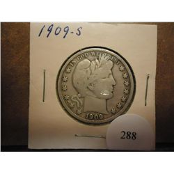 1909-S BARBER HALF DOLLAR FINE