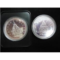 2-1976 CANADA PARLIMENT $'S (PF LIKE) .75 OZ. ASW