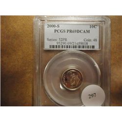 2000-S ROOSEVELT DIME PCGS PR69 DCAM